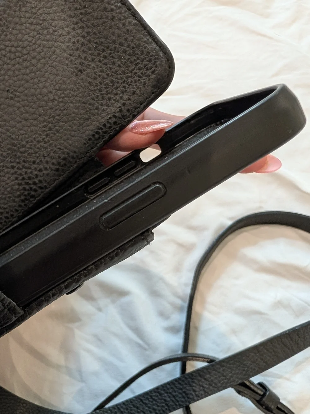 Bandolier Black Crossbody Phone Case with Strap